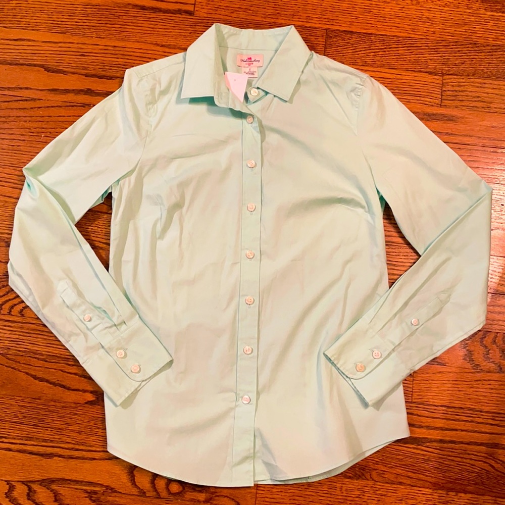 NWT J.Crew mint button down collared shirt